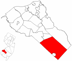 Map of Gloucester County highlighting Franklin Township